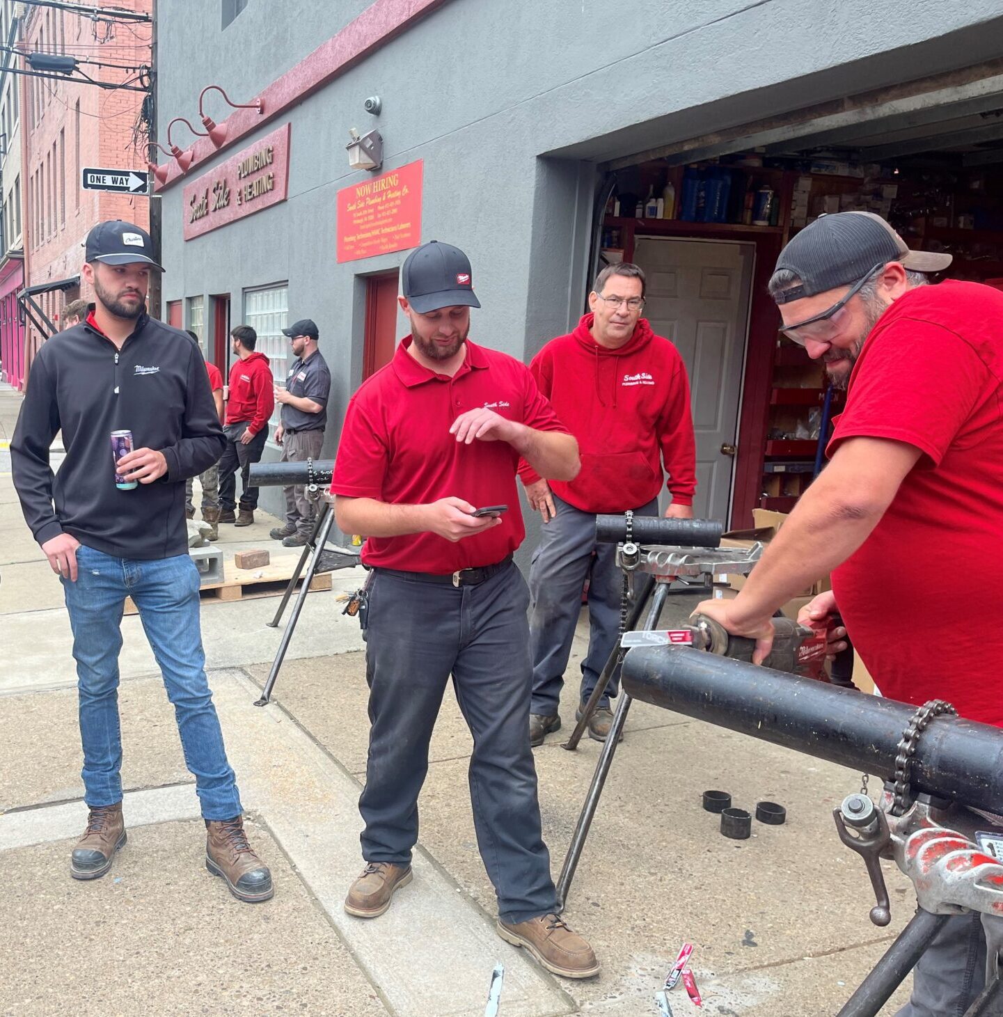 HVAC contractors working on a job in Pittsburgh, PA